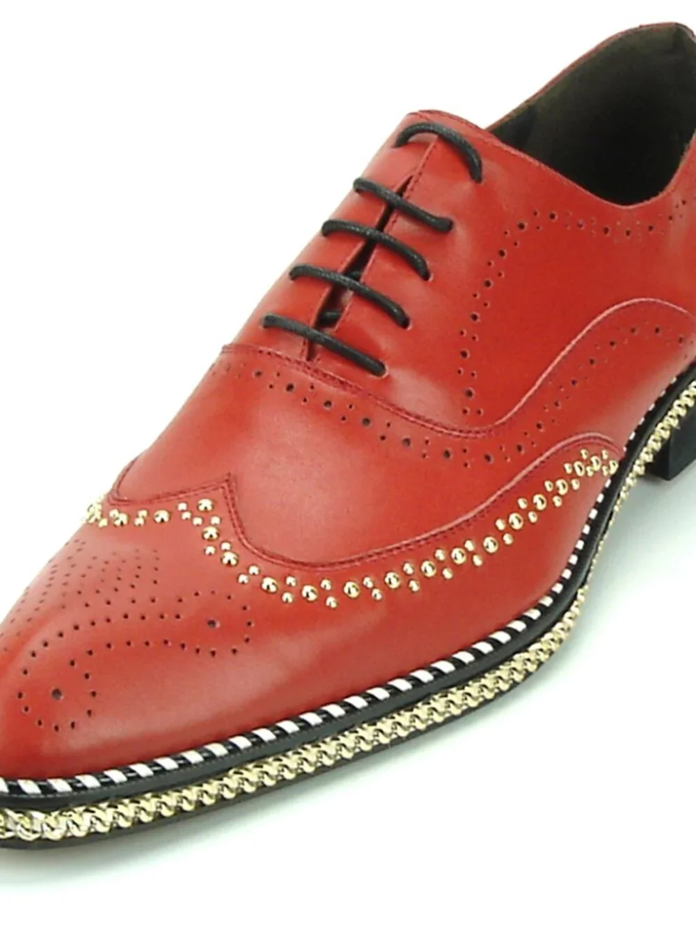 FI-7201 Red Genuine Leather Lace up Wing Tip Fiesso by Aurelio Garcia